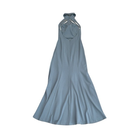 Jenny Yoo Collection Petra Dusty Mayan Blue Halter Neck Maxi Dress Size 2‎ - Picture 7 of 10